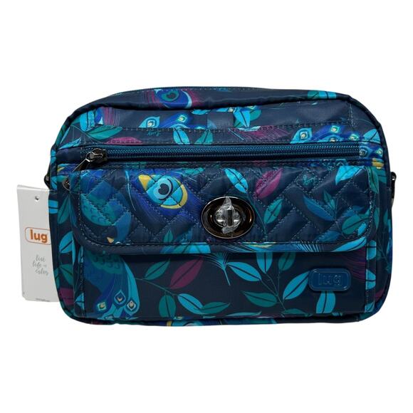 Lug Switch & Peekaboo Set Peacock Multi Crossbody Bag RFID Detachable Pouch Blue - Picture 10 of 16